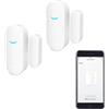 RISOON Sensore di finestra WiFi: Smart Window Detector, Tuya Allarme con notifica gratuita, Home Security System, compatibile Alexa Google Home (2 Pack)