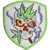 Generico Patch toppa ricamata con teschio che fuma erba termoadesiva o da cucire