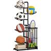 ADTSADDTO Rastrelliera Da Basket,Rastrelliera Da Calcio,Scaffale Di Stoccaggio Di Attrezzature Sportive,Stoccaggio Di Attrezzature Sportive Per Garage, Scaffale Di Stoccaggio Della Palla