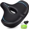 CDYWD Extra larga Sella Bici Comoda Uomo e Donna, Imbottitura Morbido, Con Schienale, Antiprostata, Traspirante, Ergonomica Sedile Bici, Sellino Bici per Biciclette da MTB, City Bike, Ebike, Cyclette