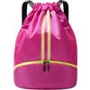 Vortix Sacca sportiva per uomini, donne e bambini, compartimento scarpe separato, design con cordino, sacca palestra con separazione asciutto/bagnato, per basket, calcio, zainetto sportivo (Rosa shocking)