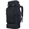 Lizbin 80L campeggio Trekking zaino, Zaino tattico militare, grande zaino da trekking, resistente all'acqua Trekking zainetto, borse sportive regolabili (nero)