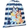 Vadobag Cagnolina BLUEY e BINGO Jump Into Fun - Borsa da Palestra Sacca Zaino Gym bag - Dimensioni 44x36cm - Azzurro Multicolore