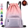 AUNGKWANG Sacca Sportiva Borsa con Coulisse, Impermeabile Sacchetta Sportiva Palestra, Zaino da Palestra Uomo Donna, 33 x 16 x 49 cm Grande capacità Sacca Zaino con Coulisse