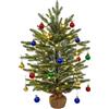 AGM Mini albero di Natale da 60 cm, in polietilene, da tavolo, con luci a LED e mini palline di Natale, per Natale, casa, cucina, tavolo da pranzo