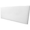 mattfy - Testiera Nantes imbottita, imbottita in ecopelle di alta gamma, con accessori e viti, dimensioni 145 x 60 cm (letto da 135/140), bianco