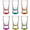 Alcohol Cage COLOUR QUICK SHOT - Set di 6 Bicchierini in Vetro da 25 ml con Base Pesante - 6,5x3,6 cm - Bicchieri Divertenti per Vodka e Alcolici - Set KEG SHOT