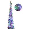 Orgrimmar Albero di Natale artificiale pop up, 1,5 m, albero di Natale con 100 luci LED multicolore, decorazione per feste, casa e feste (multi)