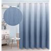 Gibelle Tenda da doccia per bagno, in tessuto goffrato, con ganci, 182 x 183 cm, colore blu sfumato