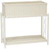 Household Essentials Supporto per fioriera in vimini per interni ed esterni, bianco