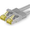1aTTack.de Cavo di Rete Ethernet LAN Cat.7 SFTP Spina RJ45 Cat6a Doppia schermatura 10000 Mbit/s Compatibile con Cat5 Cat6 Cat6a Cat8 per Switch Router Modem Patchpanel Grigio / 1 pz 5m