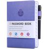 JIANTA Quaderno delle Password, Password Book Alphabetical with Tabs A-Z Index, Taccuino Address Book, Rubrica, Tascabile, Copertina Rigida, Organizer per Password, 13 cm x 19 cm, Violetto