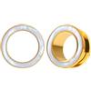 Vankula Dilatatori Lobo Double Flared tunnel dilatatore orecchie Conchiglia in Acciaio inossidabile lobi piercing espansori Gioielli Uomo Donna 14mm(9/16) Oro