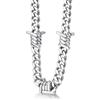 Bestyle Collana da uomo in filo spinato catena a maglia barbazzale spine in acciaio inox Hip-Hop Punk gotico gioielli cubani catena di estensione da uomo