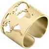 WearTravelers Anello con Mappa del Mondo Completa - Anello a Fascia a forma di Mondo in Acciaio - Speciale Idea Regalo per Viaggiatori e per chi Ama Viaggiare - Modello Madrid (Oro - O)