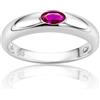 OROVI Anello Donna Argento 925, Anello Solitario di Fidanzamento con Rubino, Fede Elegante in Argento Sterling, Gioielli Donna Anallergici, Confezionato in Scatola Portagioie Regalo