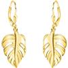 SOFIA MILANI - Orecchini da Donna in Argento 925 - Placcati in Oro - Orecchino Pendente a Foglia - E2839