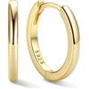 ChicSilver Orecchini a Cerchio Argento 925,12mm Orecchini Donna Oro Dorati