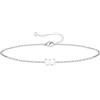 TINGN Bracciale in argento dorato per ragazze e donne - 18 carati placcato oro bianco oro bianco e delicato braccialetto sottile con lettere bracciali personalizzato, regalo di compleanno per donne