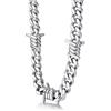 Bestyle Collana da uomo in filo spinato catena a maglia barbazzale spine in acciaio inox Hip-Hop Punk gotico gioielli cubani catena di estensione da uomo