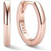 ChicSilver Orecchini a Cerchio Argento 925,12mm Orecchini Donna Oro Rosa