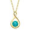 FANCIME Ciondolo a forma di infinito in oro bianco 585, 14 carati, con pietra portafortuna, collana in argento Sterling 925, per la festa della mamma, San Valentino, anniversario, compleanno, regalo