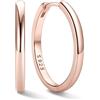ChicSilver Orecchini Cerchio Argento 925 Donna Piccolo, 20mm Orecchini a Cerchio Donna Oro Rosa, Confezione Regalo per Compleanno Natale Anniversario