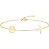 Sofia Milani - Bracciale da Donna in Argento 925 - Placcato in Oro - Ciondolo a Mappa del Mondo Viaggio e ad Aereo - B0355