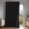 Deconovo Tende per Interni Oscuranti 100% con Retro Nero Completo, Tende Termiche Isolanti con Fettuccia per Camera da Letto e Soggiorno Moderne, 1 Pannelli, 300x245 cm, Nero
