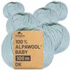 HANSA-FARM 100% Lana di Alpaca in più di 50 Colori (Non Punge), Set da 300g (6 x 50g), Lana di Baby Alpaca Morbida per Maglieria e Uncinetto in 6 spessori di Filato Gomitoli Lana Blu Ghiaccio