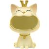 MiniGlypture Statua di gatto, gatto fortunato Storage Sculpture, casa soggiorno per l'ingresso, ridere gatto e chiavi, scatola decorativa per piccoli oggetti (giallo chiaro)