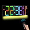 Drepint Orologio da Parete Digitale, 16.5 Grande Orologio Digitale Con Telecomando, 8 Colori, Temperatura/Umidità, Sveglia, Data, DST, Luce Notturna, Dimmer Automatico della Luminosità, Funzione Timer