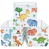 HUUMONSS 30cm Set di 3 Scatole Portaoggetti Dinosauro Contenitore Porta Giochi Bambini Pieghevole Palme Uova Cubi Portaoggetti Libreria Kallax Scuola Materna, Vulcani