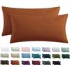 Tifschlaf Set di 2 federe per cuscino 40 x 80 - Federa per cuscino 40x80 arancione con cerniera in microfibra morbida, 40x80cm Pillow Case