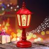 Mecctuck Lanterna Decorativa Natalizia Con Sfera di Neve, Musica e Glitter - Luce Notturna Vintage USB e Batteria per Camini da Tavolo