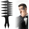 QH-Shop Pettine Denti Larghi 3 in 1 Pettine per lo Styling da Uomo Antistatico Pettine Capelli di Plastica per Parrucchieri Multifunzionale per Casa Salone Viaggiare Barbiere Nero