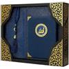 Imani Aksa Set regalo musulmano Tappeto di preghiera musulmano (tappeto di preghiera, libro di sura con la sua borsa, tesbih, zikirmatik) Islam seccade (blu scuro)