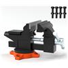 SucceBuy Morsa da banco 4,5" 6" 6,5" multiuso, base girevole e incudine in ghisa resistente per foratura, taglio di condutture, levigatura