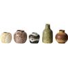 HK LIVING - Set di 5 mini vasi 70s ceramics - Multicolore - Gres smaltato