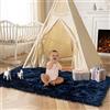 Ashler Home Deco Ashler - Fodera per divano in morbida pelliccia sintetica rettangolare, per camera da letto, divano, soggiorno, 3 x 15 m, colore: blu navy