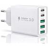 ZYNOUX Caricatore USB-C 60W GaN - Ricarica Rapida Compatibile con iPhone, Samsung, Xiaomi, MacBook - 5 Porte Multiporta (2xUSB-C PD + 3xUSB-A QC) - Qualità Premium -Protezioni Avanzate -Certificato CE & RoHS