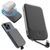 NOBIS Power Bank Slim da 5000mAh con Cavo Integrato: Caricatore Portatile con Aggancio Magnetico, Ricarica Rapida 22,5W e USB-C In/Out, per Smartphone e Dispositivi Android (Nero)
