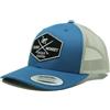 SURF MONKEY - Cappello tipo Trucker 6p, visiera curva, regolabile, profilo basso, blu/bianco, Taglia unica