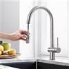 CECIPA Rubinetto Lavello Cucina con Doccetta Estraibile, Miscelatore Cucina in Acciaio Inox 304 Spazzolato, Rubinetti Cucina con 2 Tipi di Getti Girevole 360°