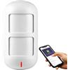 Wolf Guard Wolf-Guard Rilevatore di Movimento WiFi 2.4 GHz, Sensore PIR Intelligente Compatibile con Tuya Smart Life, Notifiche in Tempo Reale, Integrazione HW-W06