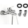 Daelesr Rubinetto per Doccia, Valvola Miscelatore Doccia a Parete, Miscelatore da Parete 304 in Acciaio Inox, Miscelatore Monocomando per Doccia con Accessori di Montaggio per Acqua Calda e Fredda (C)