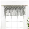 Lush Decor, Mantovana in cotone testurizzato macramè, 127 cm di larghezza x 50,8 cm di lunghezza, grigio, tende da cucina e decorazione da parete, mantovana macramè, tende da bagno per finestre