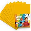 OFITURIA Fogli di Gomma Eva Colorata per Lavoretti Creativi, Fai-da-te, Progetti Scolastici, Scrapbooking, Decorazioni Artistiche e Biglietti 40x30cm (Giallo, 5 pz)