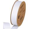 Halbach Seidenbänder Nastro in grosgrain di alta qualità, larghezza: 25 mm, lunghezza: 25 m, nastro regalo sostenibile in poliestere riciclato, ideale come nastro, colore: bianco