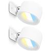 BRILONER - Set di 2 lampade parete senza fili, rimovibili magneticamente, ruotabili a 360 gradi, dimmerabili, CCT, applique a batteria, applique ricaricabile, camera da letto, 9x7,5x4 cm, bianco